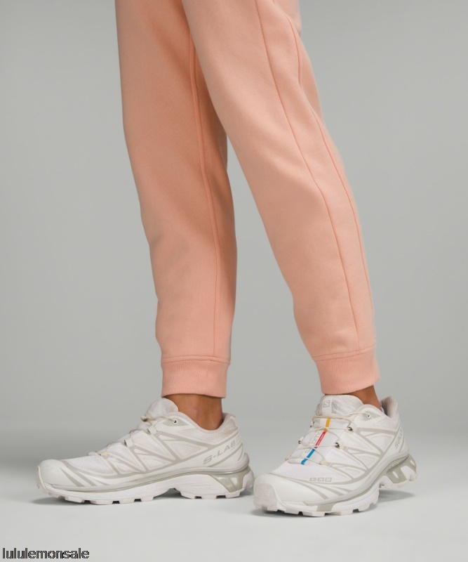 Lululemon Damen DELULU244 | Lululemon Deutschland Pfirsichfarbene Satin-Scuba-Jogginghose Aus French Terry Mit Hohem Bund
